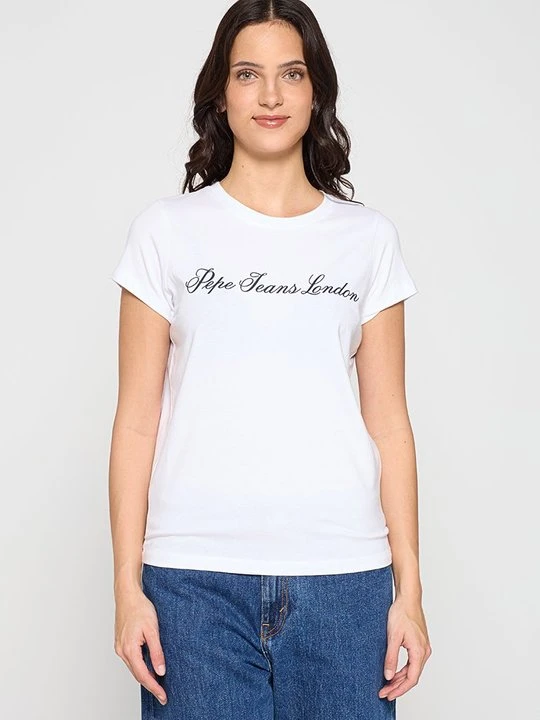 Zdjęcie produktu T-shirt z nadrukiem Pepe Jeans biały