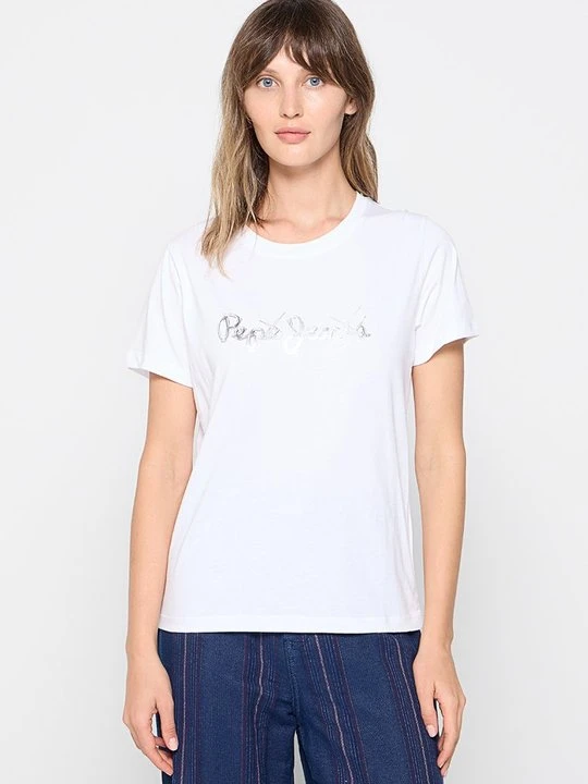 Zdjęcie produktu T-shirt z nadrukiem Pepe Jeans biały