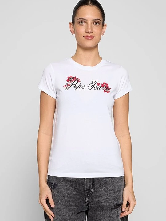 Zdjęcie produktu T-shirt z nadrukiem Pepe Jeans biały