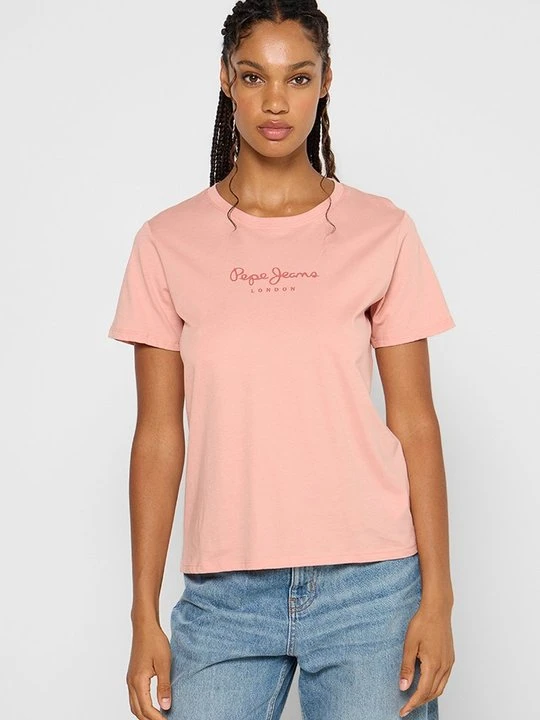 Zdjęcie produktu T-shirt z nadrukiem Pepe Jeans morelowy