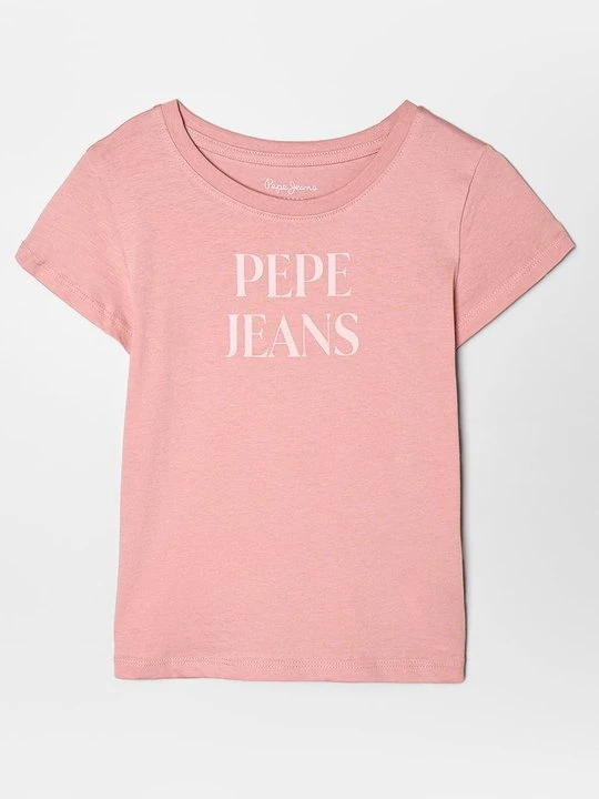 Zdjęcie produktu T-shirt z nadrukiem Pepe Jeans jasnoróżowy