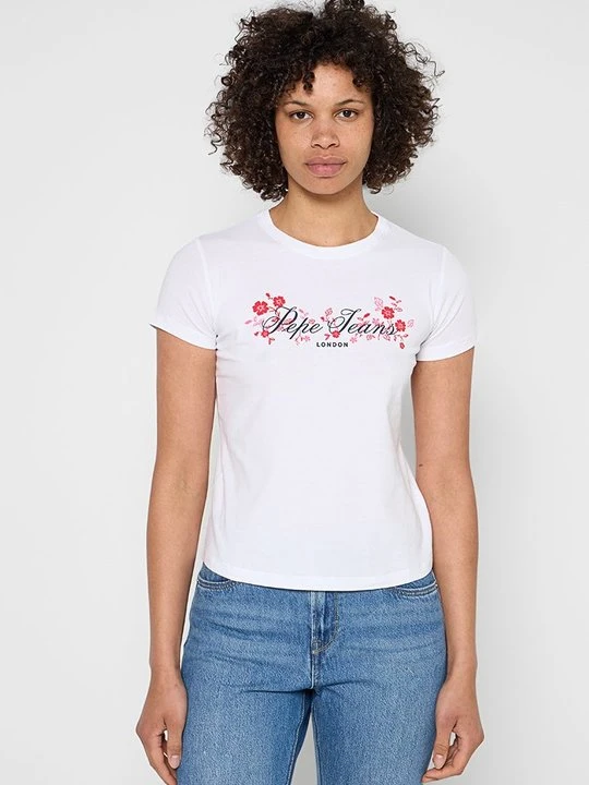 Zdjęcie produktu T-shirt z nadrukiem Pepe Jeans biały