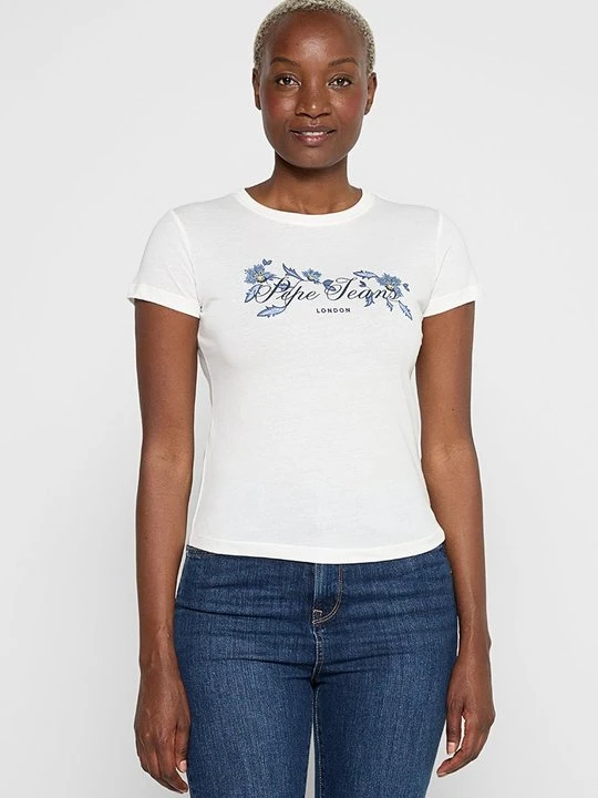 Zdjęcie produktu T-shirt z nadrukiem Pepe Jeans biały