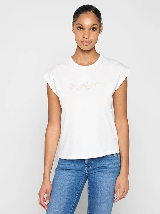 Zdjęcie produktu T-shirt z nadrukiem Pepe Jeans biały