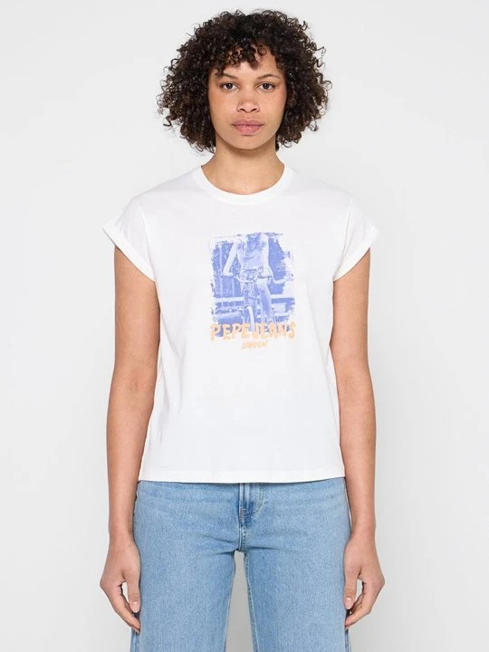 Zdjęcie produktu T-shirt z nadrukiem Pepe Jeans biały