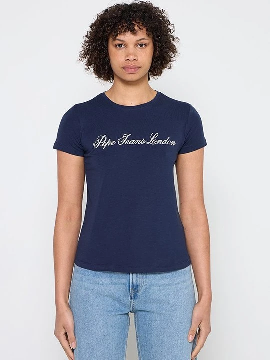 Zdjęcie produktu T-shirt z nadrukiem Pepe Jeans niebieski