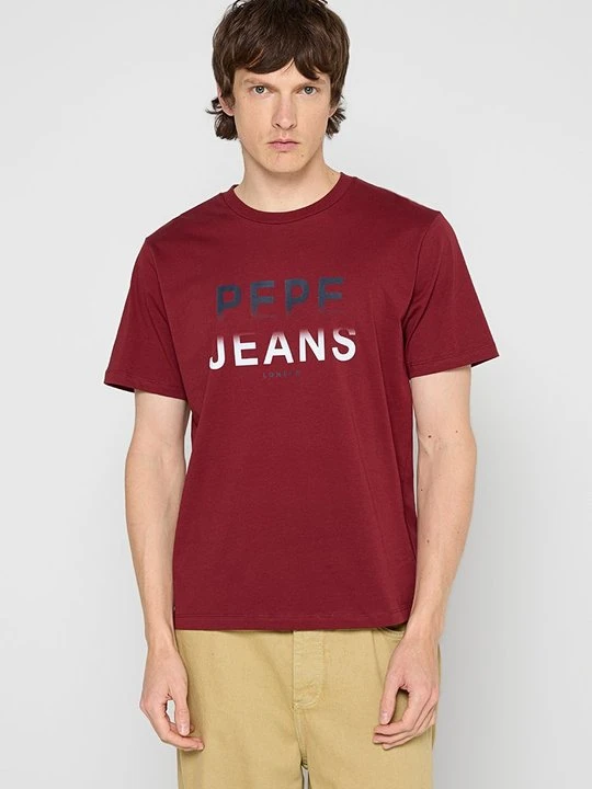 Zdjęcie produktu T-shirt z nadrukiem Pepe Jeans czerwony