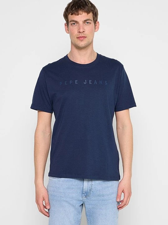 Zdjęcie produktu T-shirt z nadrukiem Pepe Jeans niebieski