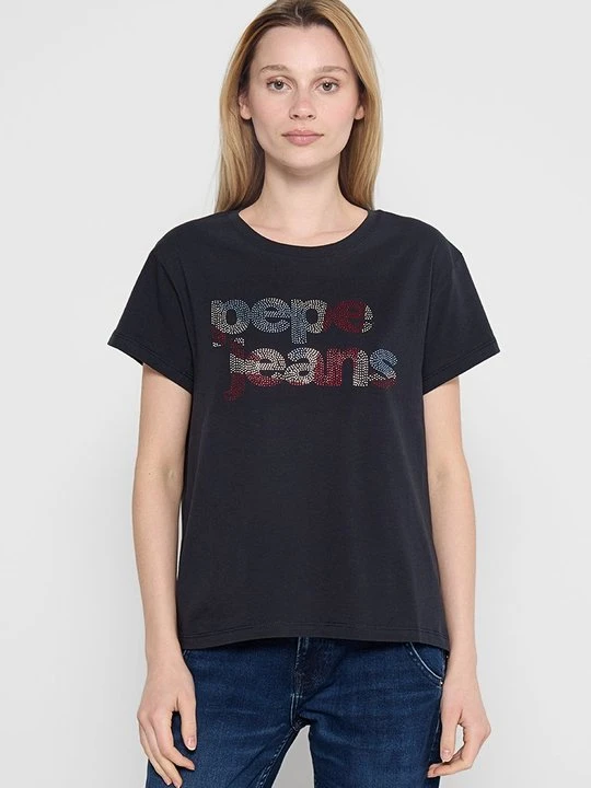 Zdjęcie produktu T-shirt z nadrukiem Pepe Jeans granatowy