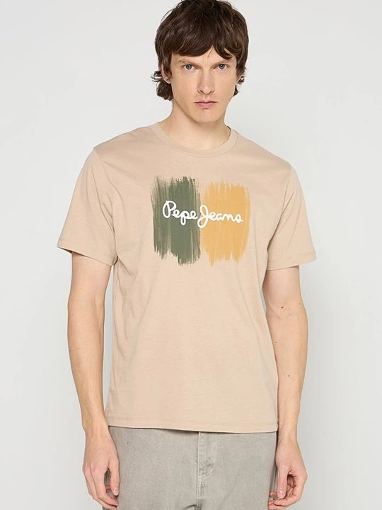 Zdjęcie produktu T-shirt z nadrukiem Pepe Jeans beżowy
