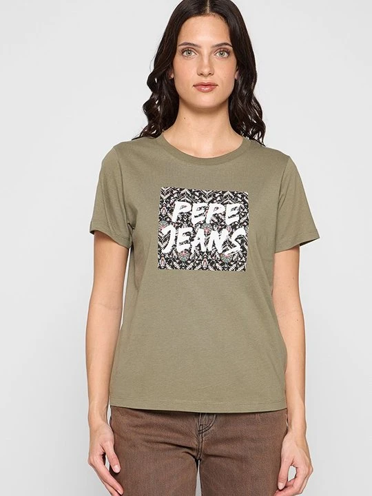 Zdjęcie produktu T-shirt z nadrukiem Pepe Jeans zielony