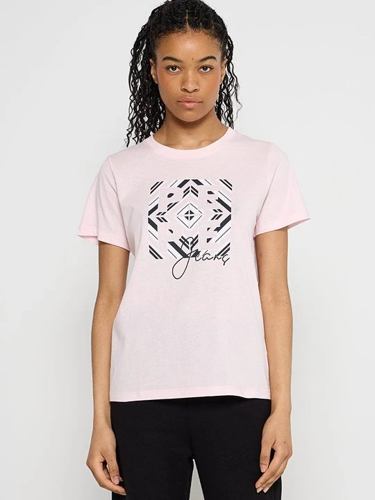 Zdjęcie produktu T-shirt z nadrukiem Pepe Jeans jasnoróżowy