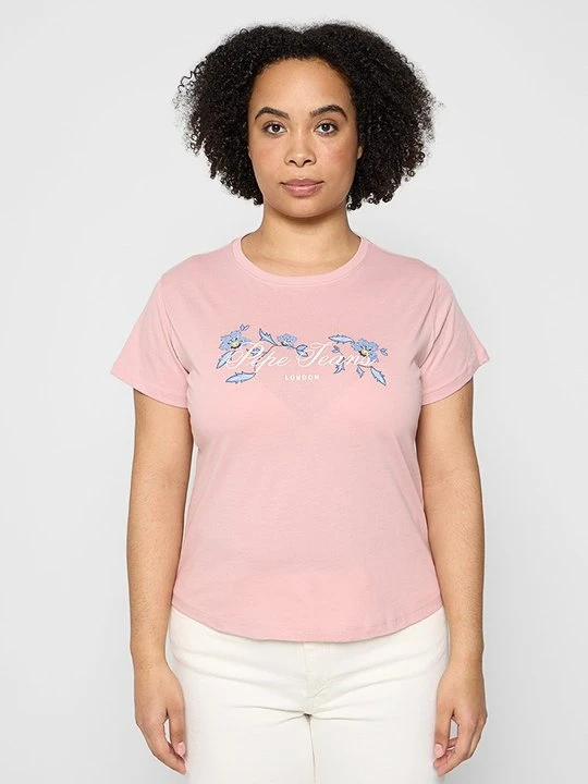 Zdjęcie produktu T-shirt z nadrukiem Pepe Jeans jasnoróżowy