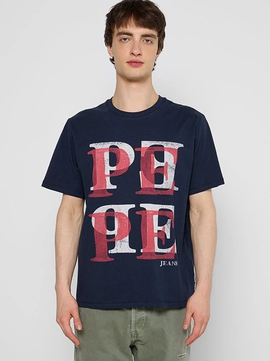 Zdjęcie produktu T-shirt z nadrukiem Pepe Jeans granatowy