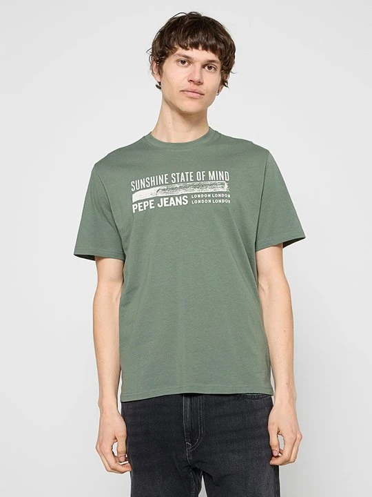Zdjęcie produktu T-shirt z nadrukiem Pepe Jeans zielony