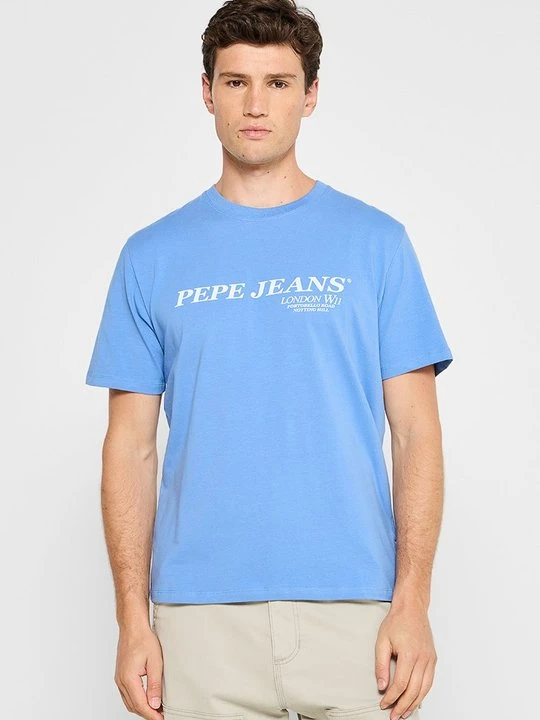 Zdjęcie produktu T-shirt z nadrukiem Pepe Jeans niebieski