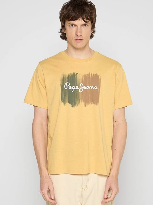 Zdjęcie produktu T-shirt z nadrukiem Pepe Jeans żółty