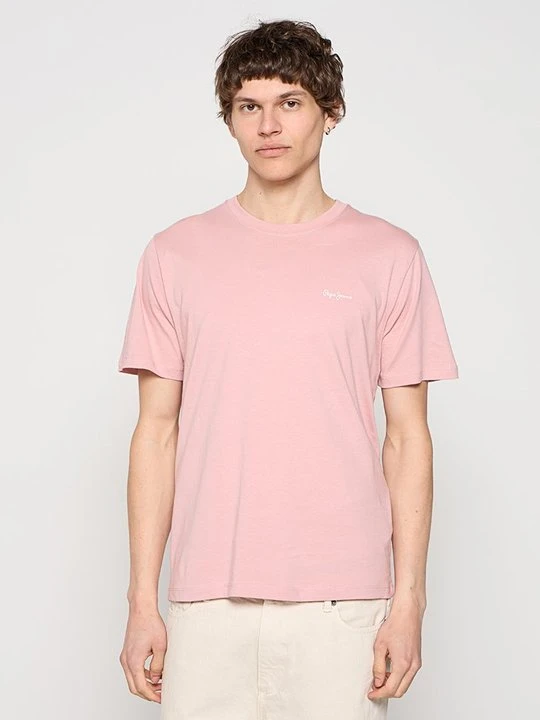 Zdjęcie produktu T-shirt z nadrukiem Pepe Jeans jasnoróżowy