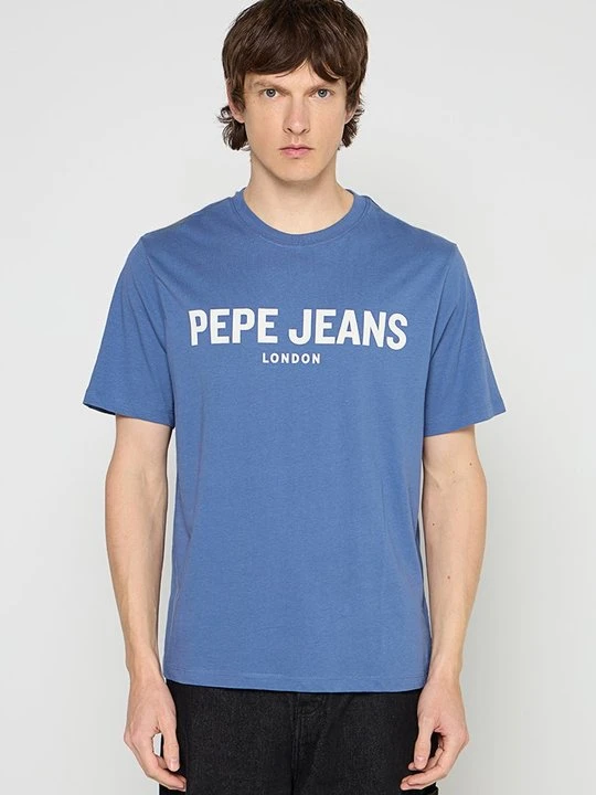 Zdjęcie produktu T-shirt z nadrukiem Pepe Jeans niebieski