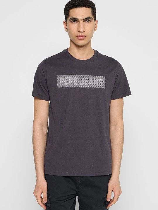Zdjęcie produktu T-shirt z nadrukiem Pepe Jeans brązowy