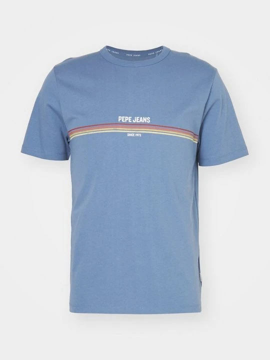 Zdjęcie produktu T-shirt z nadrukiem Pepe Jeans niebieski