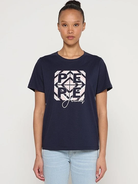 Zdjęcie produktu T-shirt z nadrukiem Pepe Jeans niebieski