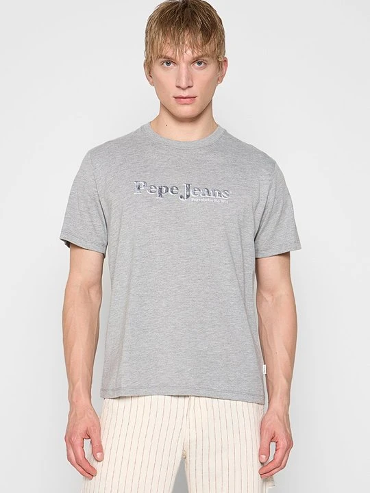 Zdjęcie produktu T-shirt z nadrukiem Pepe Jeans jasnoszary