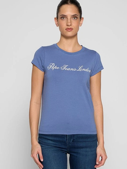 Zdjęcie produktu T-shirt z nadrukiem Pepe Jeans niebieski