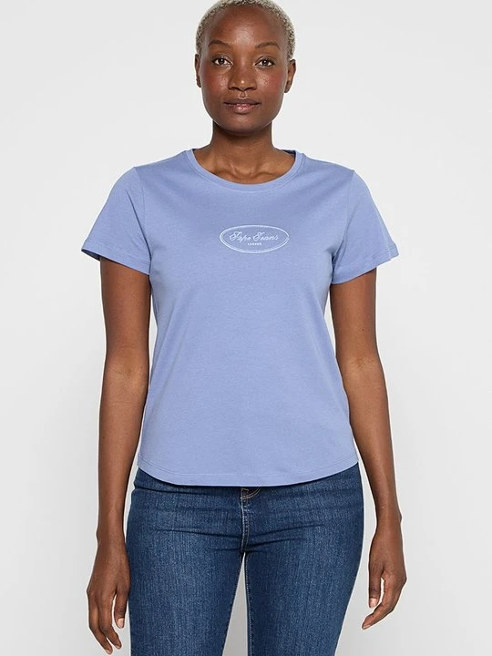 Zdjęcie produktu T-shirt z nadrukiem Pepe Jeans niebieski