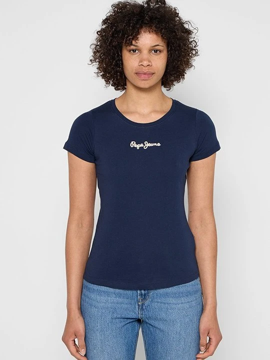 Zdjęcie produktu T-shirt z nadrukiem Pepe Jeans niebieski