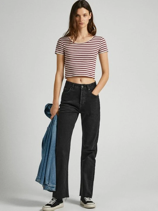 Zdjęcie produktu T-shirt z nadrukiem Pepe Jeans bordowy