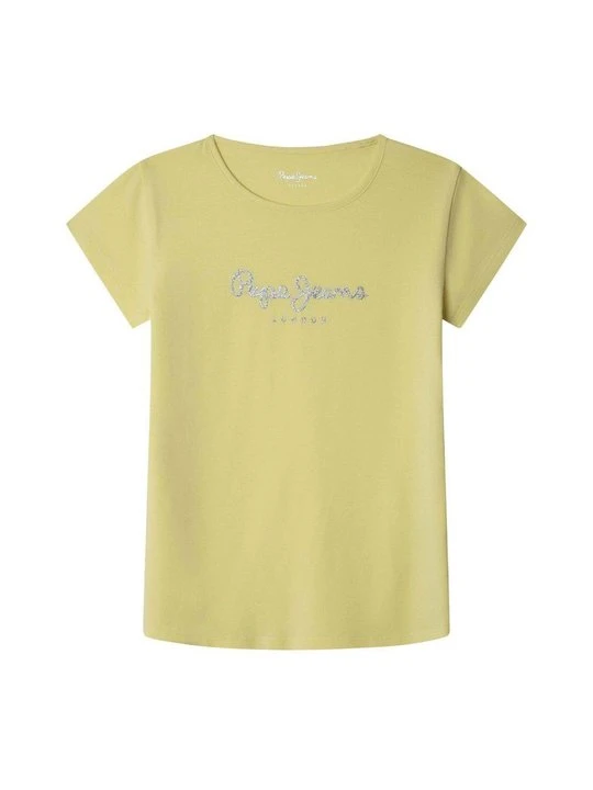 Zdjęcie produktu T-shirt z nadrukiem Pepe Jeans jasnożółty