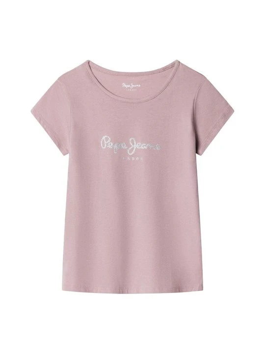 Zdjęcie produktu T-shirt z nadrukiem Pepe Jeans liliowy