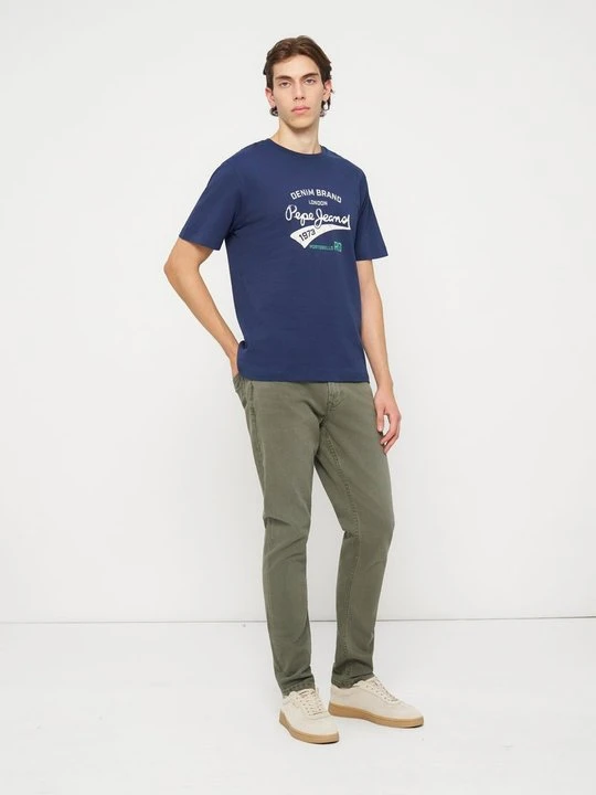 Zdjęcie produktu T-shirt z nadrukiem Pepe Jeans niebieski