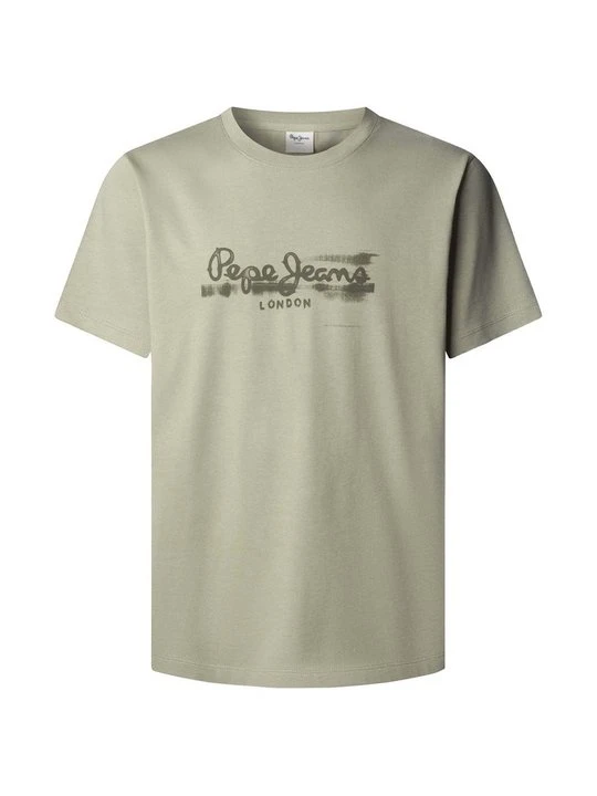 Zdjęcie produktu T-shirt z nadrukiem Pepe Jeans oliwkowy