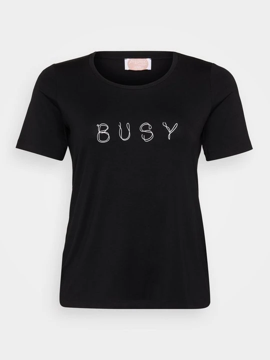 Zdjęcie produktu T-shirt z nadrukiem Persona by Marina Rinaldi czarny