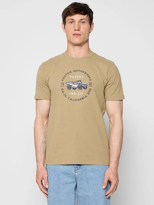Zdjęcie produktu T-shirt z nadrukiem Petrol Industries brązowy