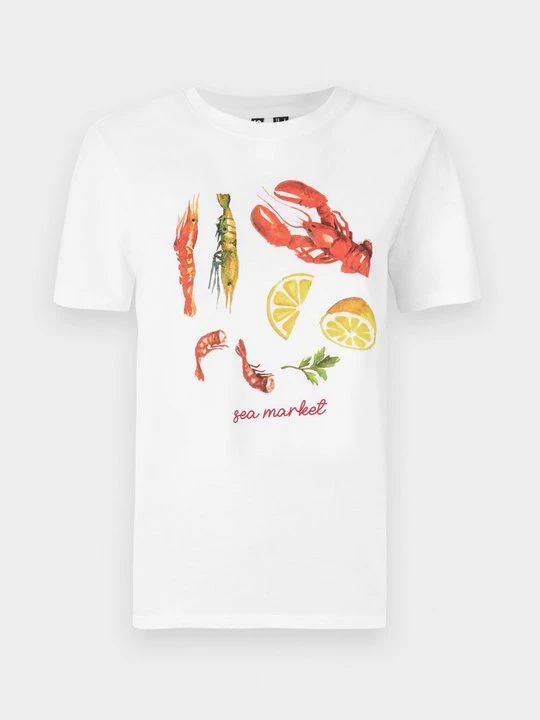 Zdjęcie produktu T-shirt z nadrukiem Pieces biały