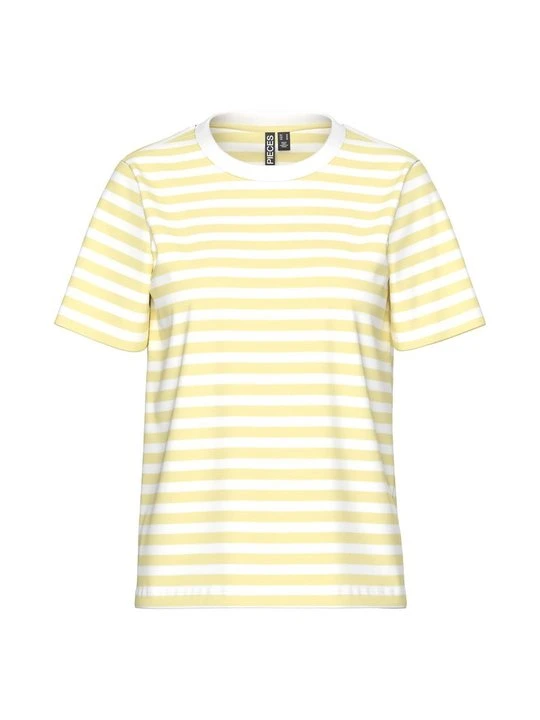Zdjęcie produktu T-shirt z nadrukiem Pieces jasnożółty