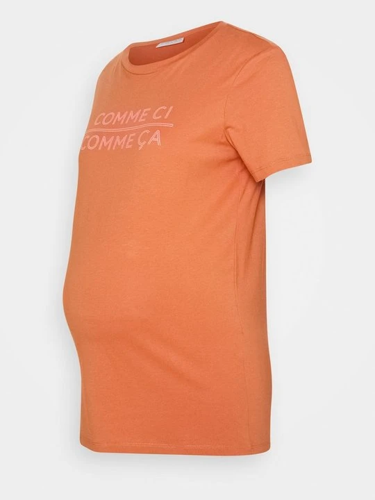 Zdjęcie produktu T-shirt z nadrukiem Pieces brązowy