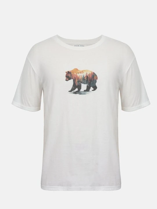 Zdjęcie produktu T-shirt z nadrukiem Pier One By Zalando biały