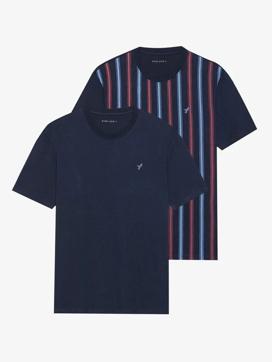 Zdjęcie produktu T-shirt z nadrukiem Pier One By Zalando granatowy