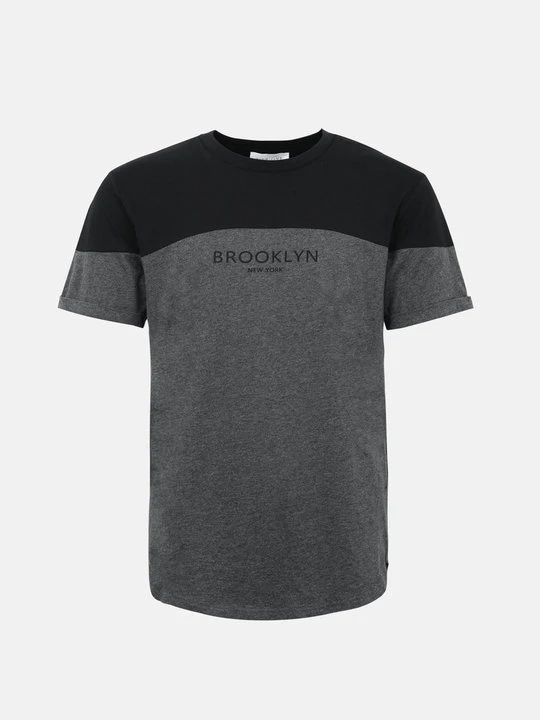 Zdjęcie produktu T-shirt z nadrukiem Pier One By Zalando ciemnoszary melanż