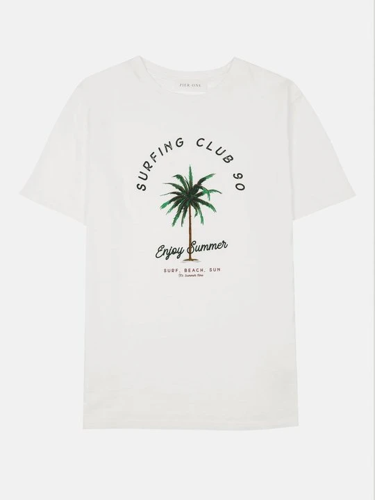 Zdjęcie produktu T-shirt z nadrukiem Pier One mleczny