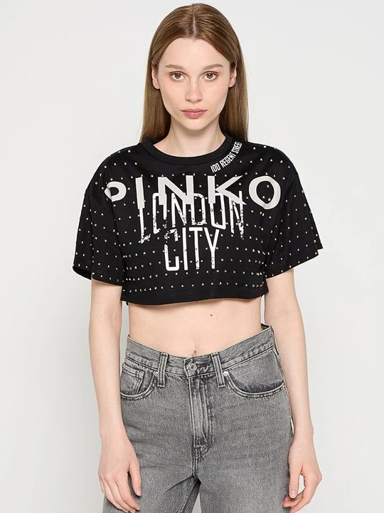 Zdjęcie produktu T-shirt z nadrukiem Pinko czarny