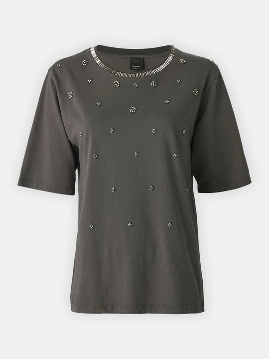 Zdjęcie produktu T-shirt z nadrukiem Pinko szary