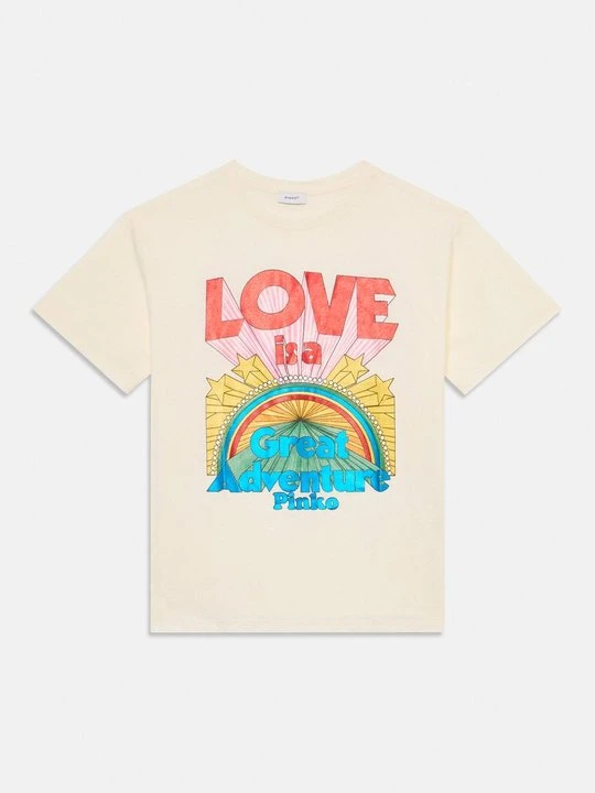 Zdjęcie produktu T-shirt z nadrukiem Pinko biały