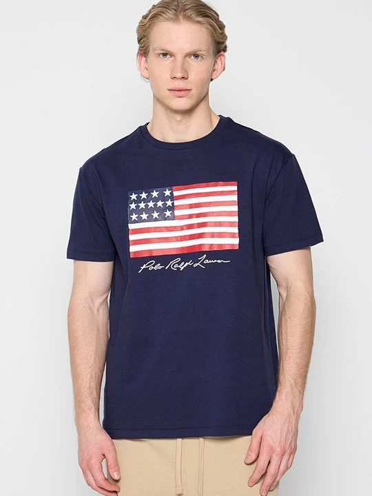 Zdjęcie produktu T-shirt z nadrukiem Polo Ralph Lauren granatowy