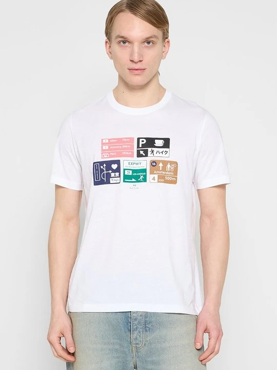 Zdjęcie produktu T-shirt z nadrukiem Paul Smith biały
