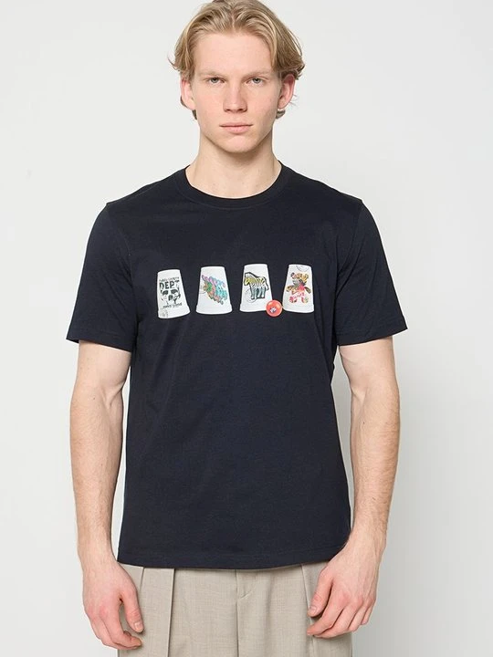 Zdjęcie produktu T-shirt z nadrukiem Paul Smith niebieski